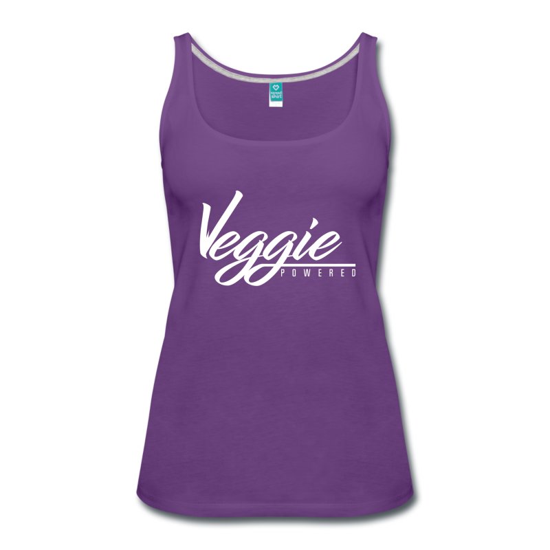 purple veggie-powered-womens-premium-tank-top